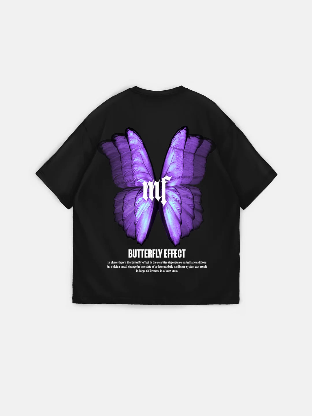 חולצה אוברסייז Butterfly שחורה