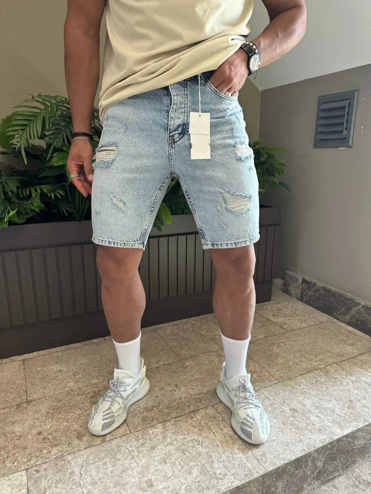 ג׳ינס קצר LD487 תכלת בהיר