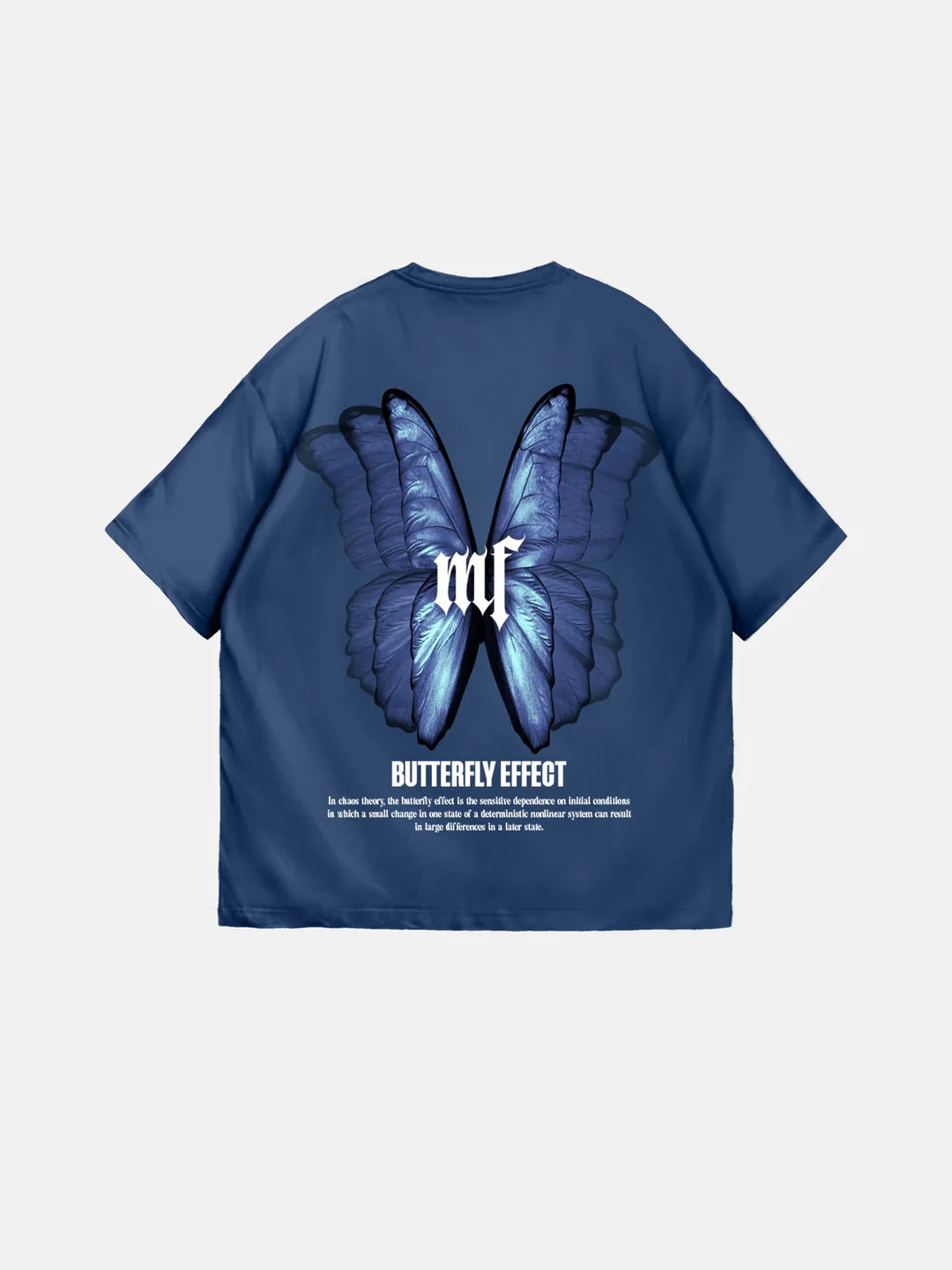 חולצה אוברסייז Butterfly כחולה