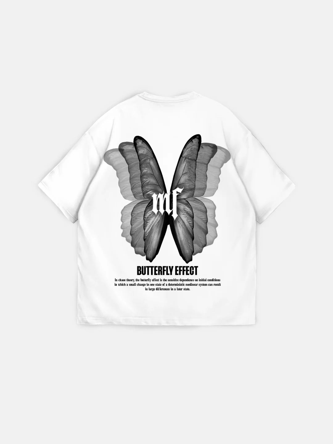 חולצת Butterfly לבנה – אוברסייז עם נוכחות